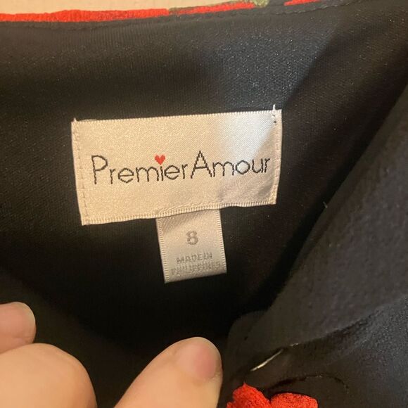 Premier Amour NWT, asymmetrical dress, cloth buttons, shoulder cut out, size 8 - Picture 2 of 5